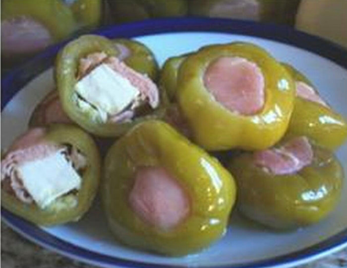 Napoli Hot Stuffed Cherry Peppers / Stuffed with Prosciutto & Aged Provalone 14oz / 397g (2-pack)