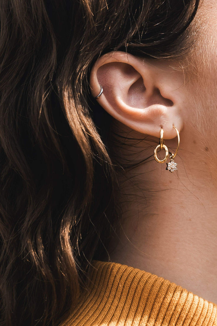 ocean earring hoop gold by Neinties on thegreenlabels.com