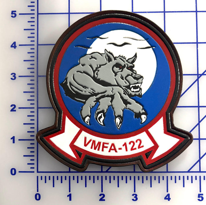 Officially Licensed USMC VMFA-122 Werewolves Leather Squadron Patch