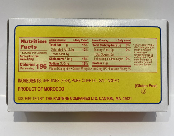 Pastene Boneless and Skinless Sardines - 4 3/8 oz (12-Pack Case)