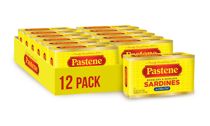 Pastene Boneless and Skinless Sardines - 4 3/8 oz (12-Pack Case)