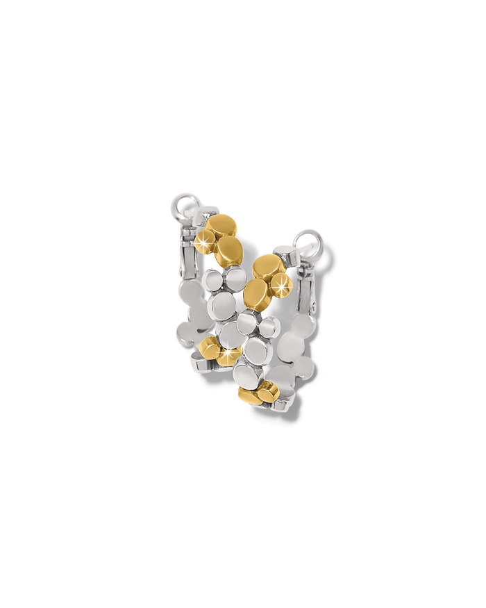 Pebble Edge Small Hoop Earrings, Silver/Gold
