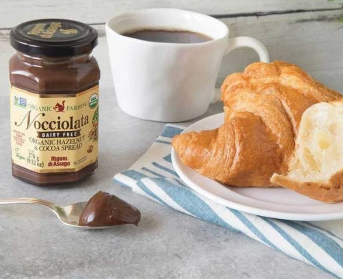 Rigoni di Asiago / Nocciolata Organic Hazelnut Spread Dairy Free with Cocoa and Milk - 9.52 oz (Case of 6Jars )