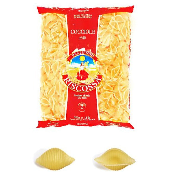 Riscossa Shells/Cocciole Pasta, #40 / 1-Lb. (12-Pack Case)