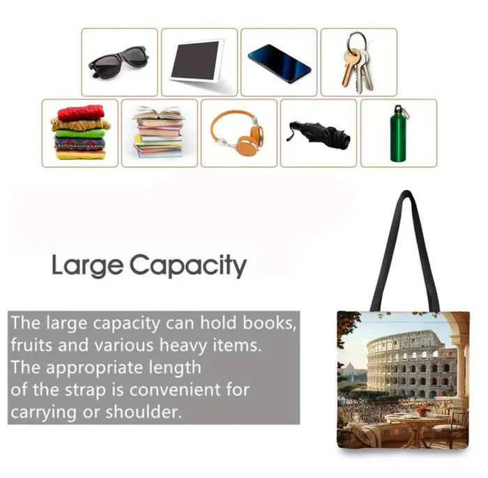 Rome, Italy Colosseum  Tote Bag - Durable Polyester Shoulder Handbag
