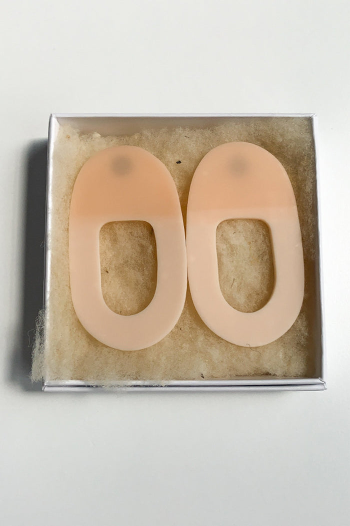 Shop salmon earrings by Hello Zephyr on thegreenlabels.com