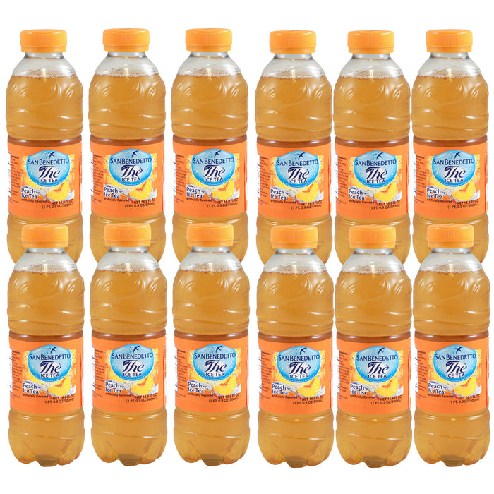 San Benedetto Peach Tea, 16.9 fl oz. / 500 ML (12-Pack Case)