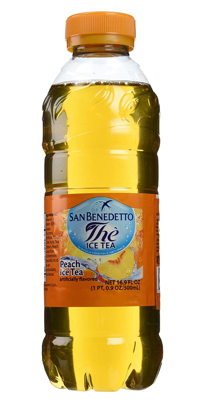 San Benedetto Peach Tea, 16.9 fl oz. / 500 ML (12-Pack Case)