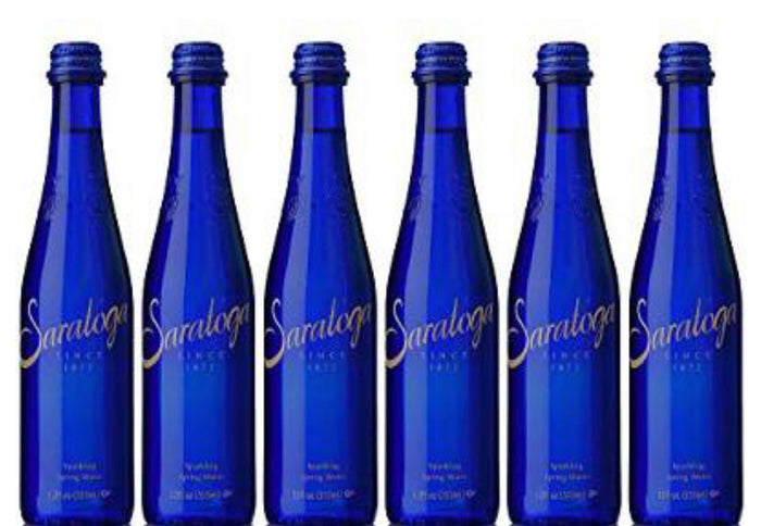 Saratoga Sparkling Spring Water, 12oz Cobalt Blue Glass Bottle (24-Bottles Per Case)