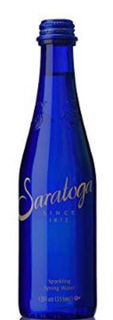 Saratoga Sparkling Spring Water, 12oz Cobalt Blue Glass Bottle (24-Bottles Per Case)