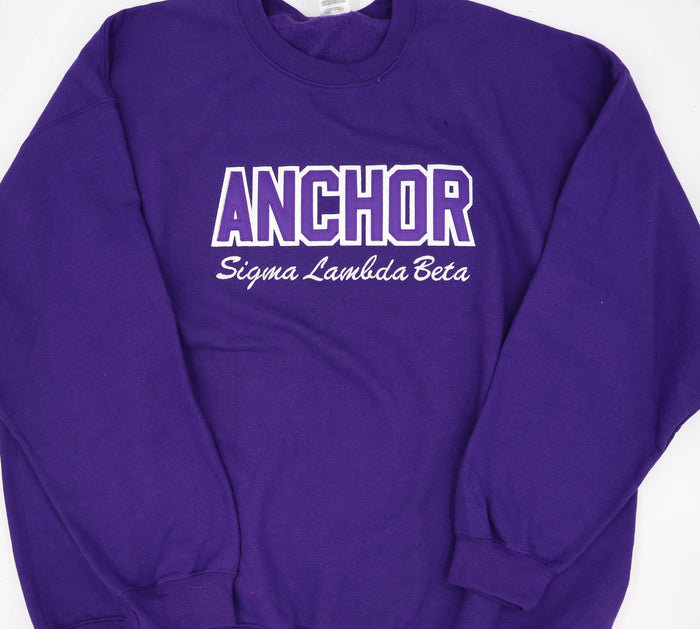 Sigma Lambda Beta Purple Word Crewneck
