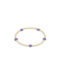 Signature Cross Small 2mm Gold Bracelet - Purple