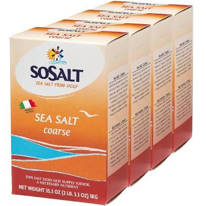 SoSalt Coarse Natural Sicily Sea Salt, (2 lb) (Case of 10/ Packs)