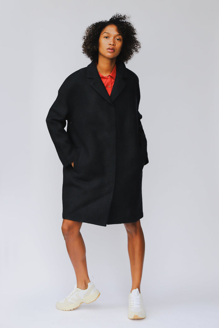 shop taree coat carbon by langerchen at thegreenlabels
