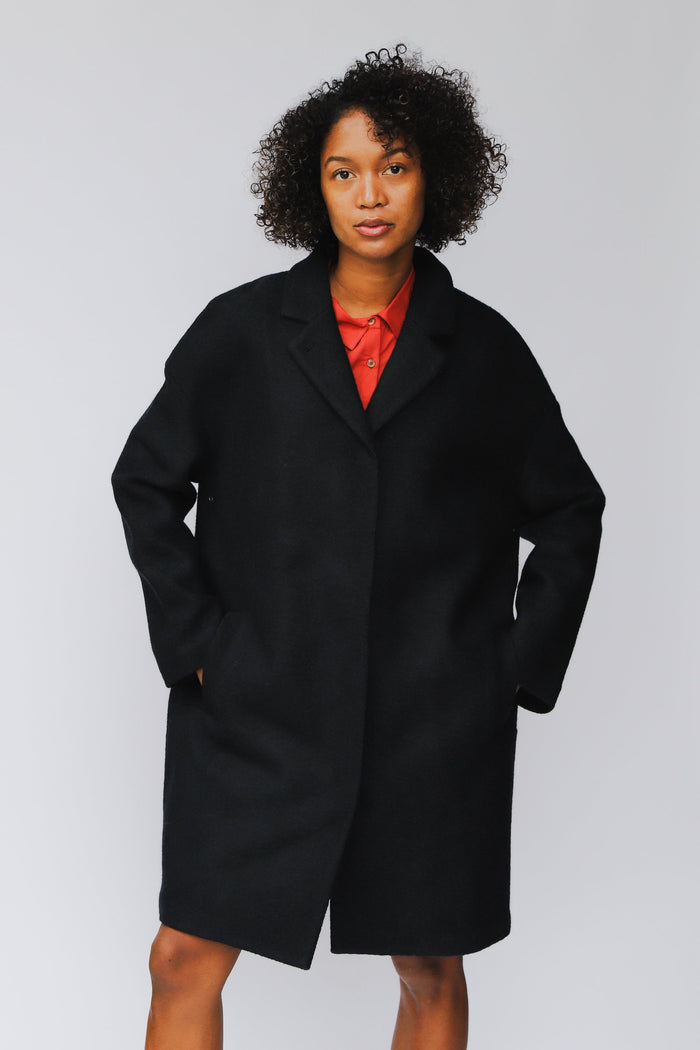shop taree coat carbon by langerchen at thegreenlabels