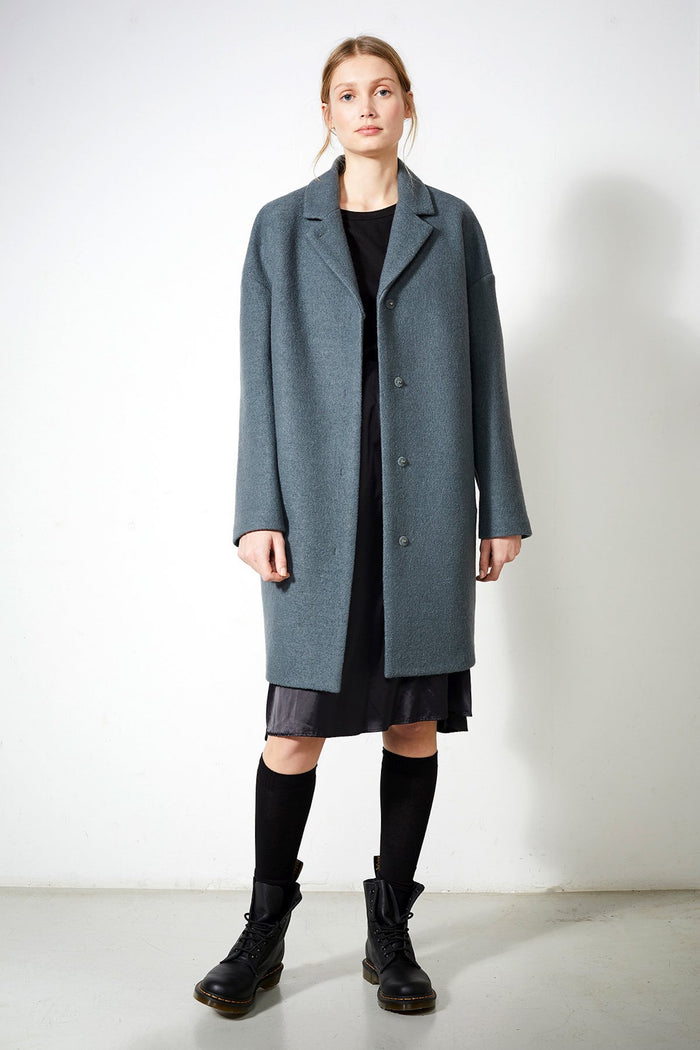 shop taree coat platinum by langerchen at thegreenlabels