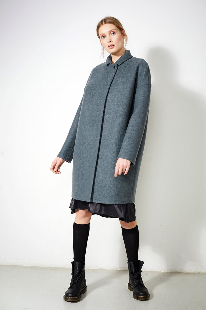 shop taree coat platinum by langerchen at thegreenlabels