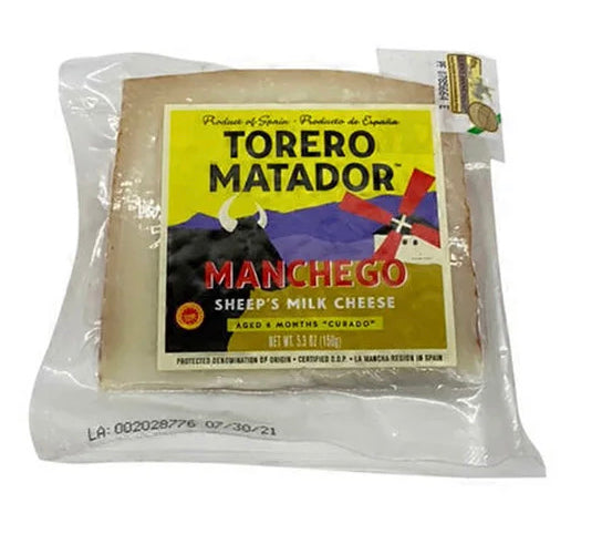Torero Matador Manchego Sheep's Milk Cheese 150G. (Case of 6-Wedges)