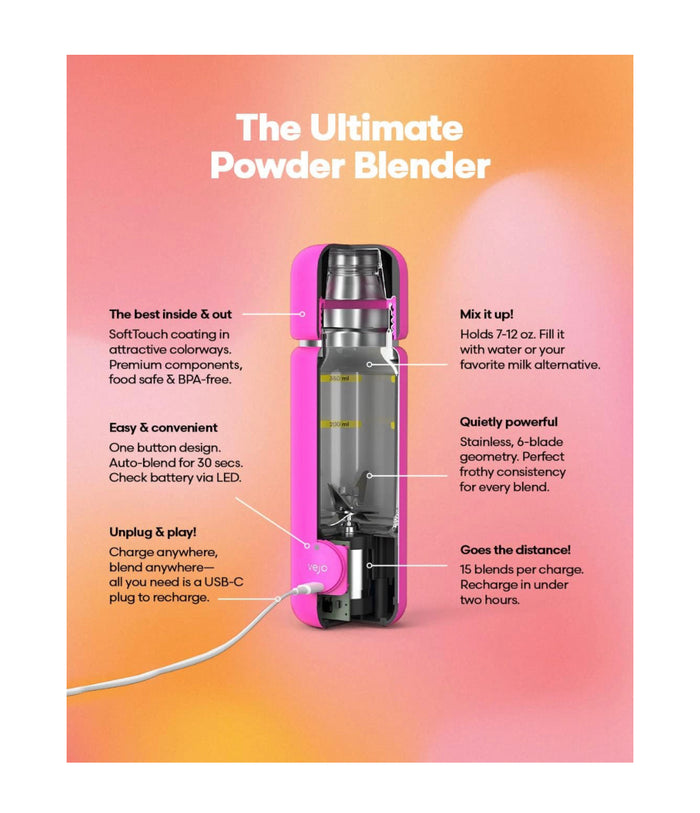 Vejo Personal Blender Powder-Powered Blending System(Black)
