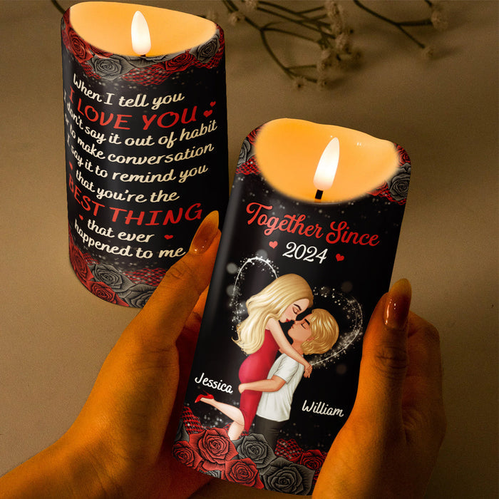 When I Tell You I Love You - Personalized Candle LED Light - Anniversary Gift For Couples, Lovers, Husband Wife