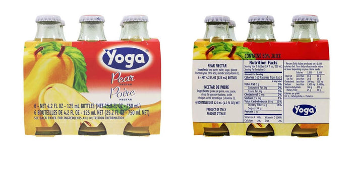 Yoga Italian Pear Nectar 6 Fruit Juice Bottle, 4.2 oz