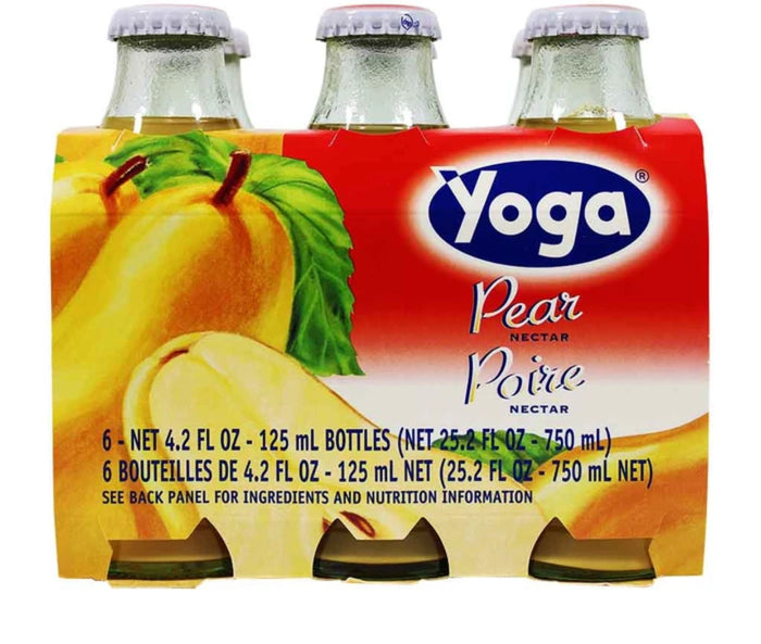 Yoga Italian Pear Nectar 6 Fruit Juice Bottle, 4.2 oz