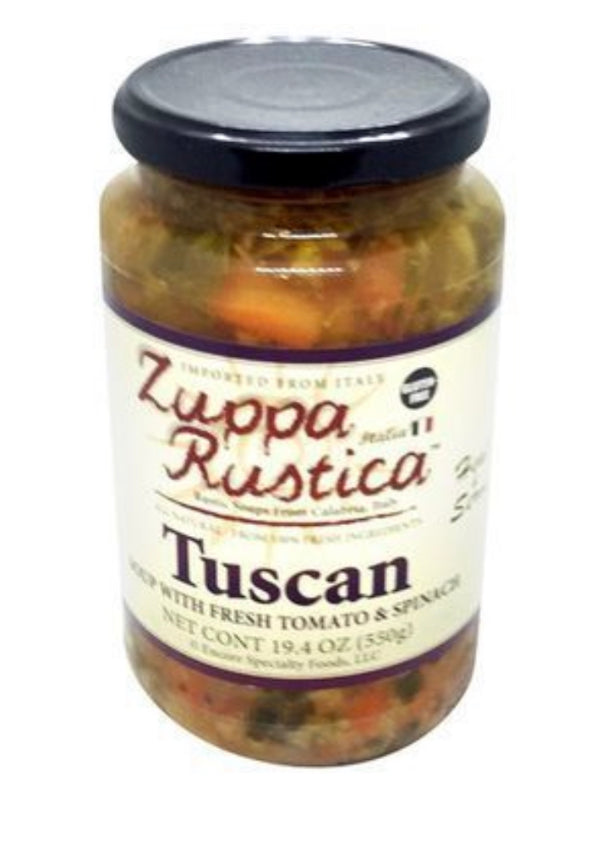 Zuppa Rustica Tuscan Soup, with Fresh Tomato & Spinach - 19.4 Ounces (4-Jars)